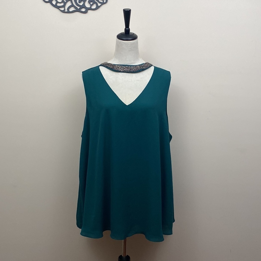 Torrid Beaded Choker Sleeveless Blouse